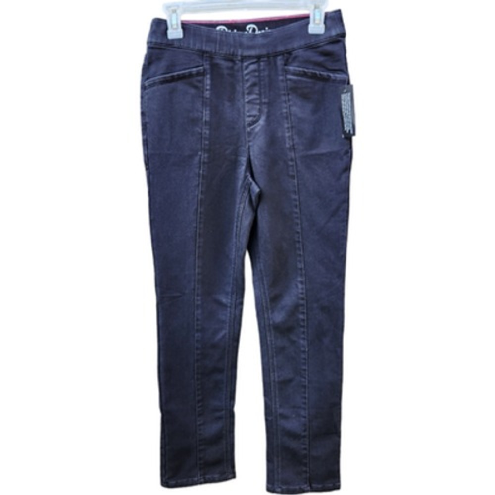 Isaac Mizrahi Live!‎ Divine Denim Regular Pull-on Ankle Jeans Black Size 4 NWT